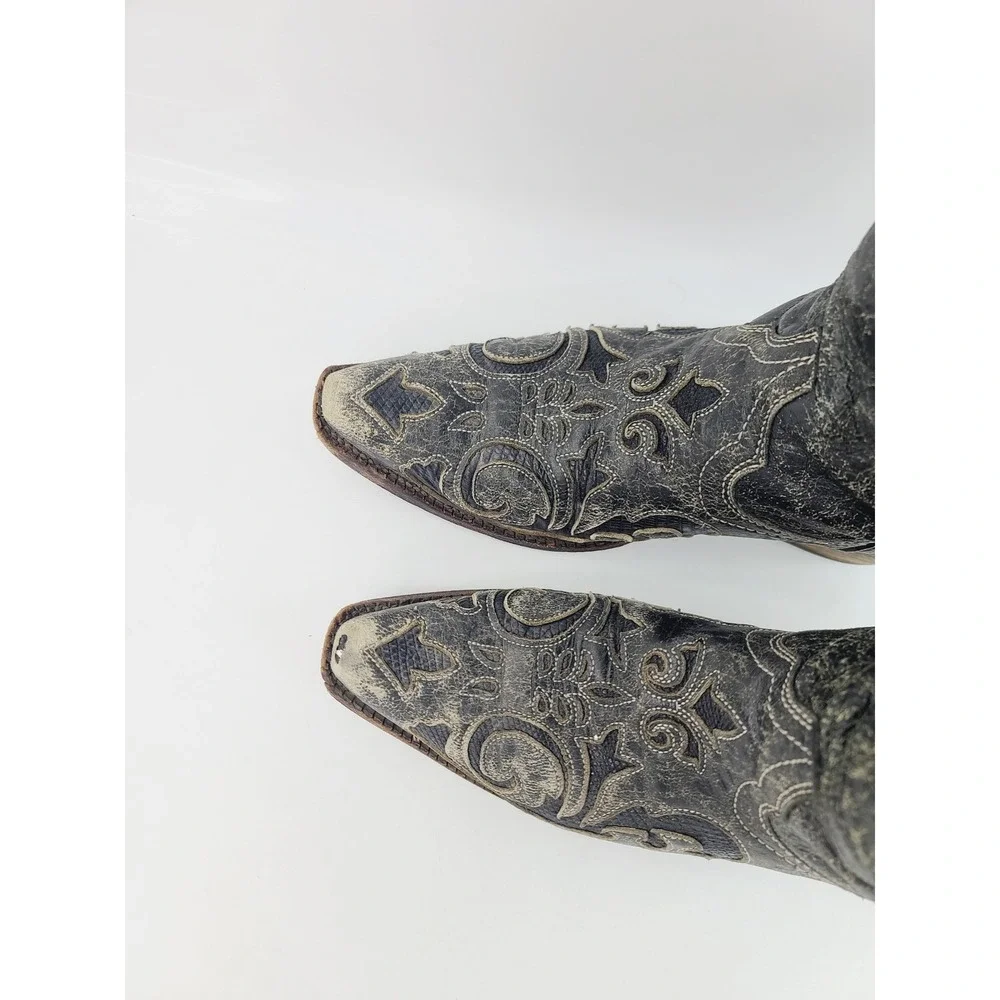 Corral,  Pull On Pointed Toe Leather Western Cowboy Boots Men Size 8 Dark Green.
